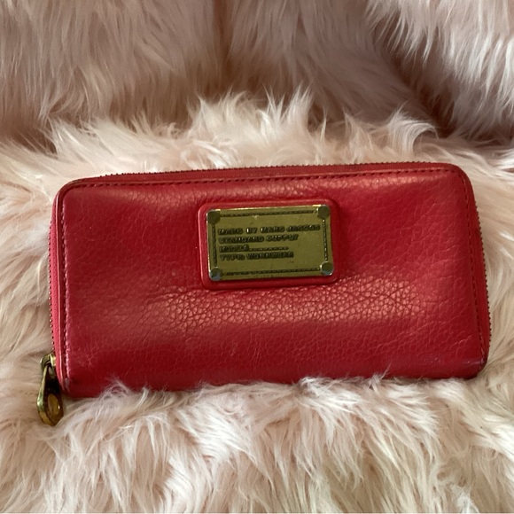 Marc Jacobs Handbags - Marc by Marc Jacobs Red pebbled Leather zip around long Wallet